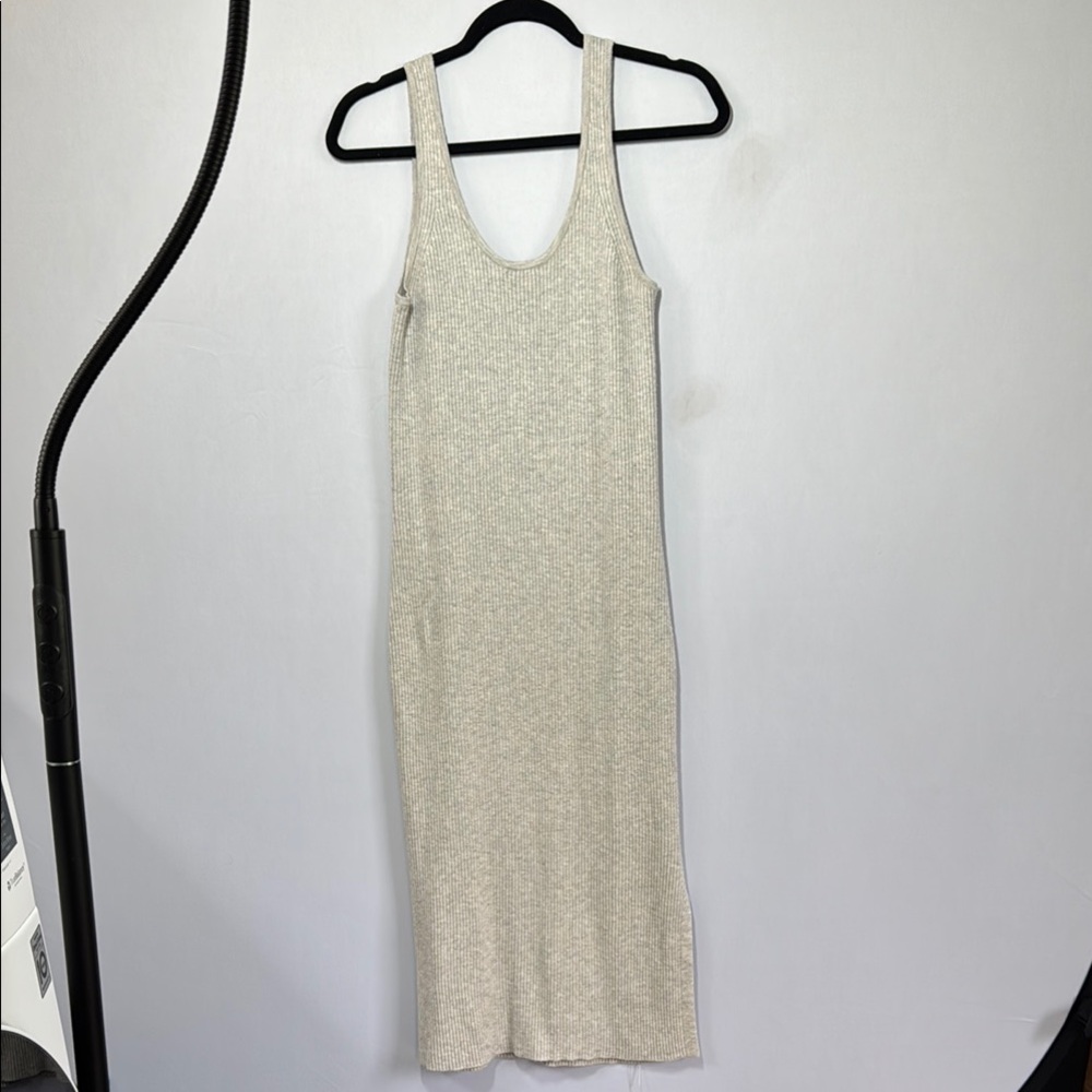 A New Day Target Ribbed Tank Midi Cream Gray Grey Oatmeal Medium Casual Summer‎